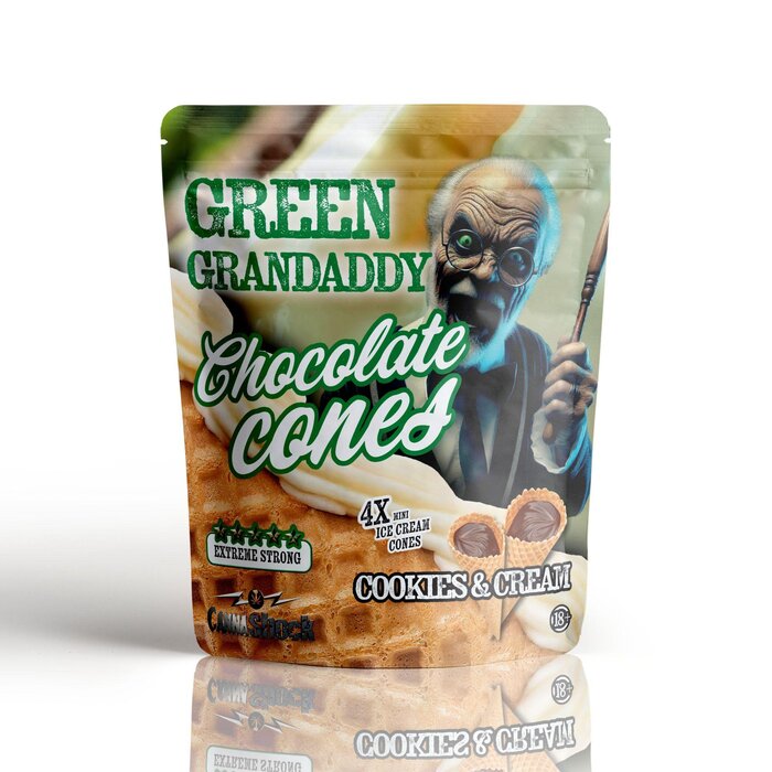 greengrandaddy chocolate cone Green Grandaddy Chocolate Cones – Cookies & Cream met een Cannabis Twist - Image 1