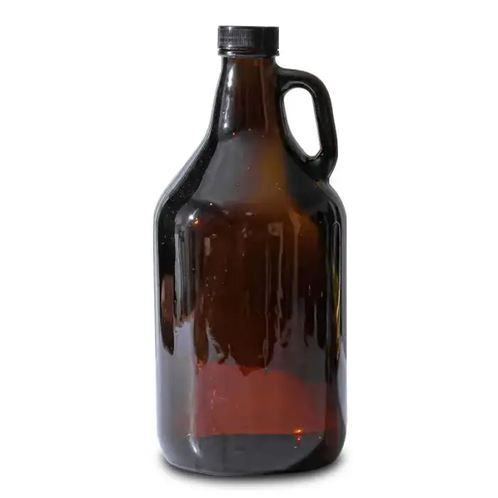 2-Liter-Bierflasche (bernsteinfarben), 64-Unzen-Braukrug (nachfüllbar) mit Henkel
