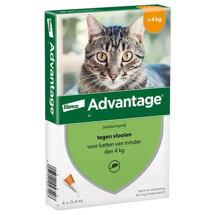 Advantage 40 Kat tot 4 kg  4 x 0,4 ml pipetten