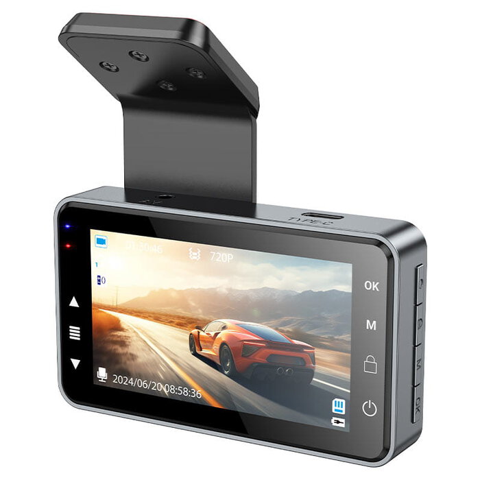 ⁦DV9 - מצלמת דרך לרכב HD 720P עם מסך IPS 3 אינץ', ראיית לילה, מצב חניה וחיישן G⁩ – תמונה ⁦5⁩