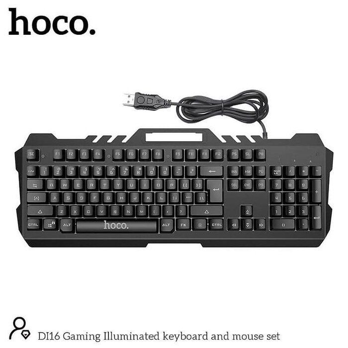 ⁦סט גיימינג מואר של מקלדת ועכבר Hoco DI16⁩ – תמונה ⁦3⁩