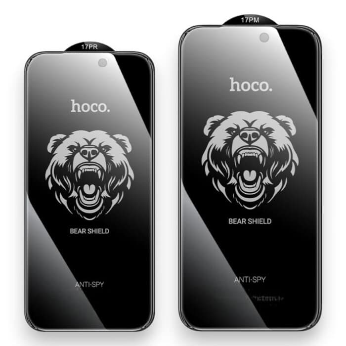 ⁦(A888) - סדרת Bear Shield – זכוכית מחוסמת נגד ריגול עם כיסוי מסך מלא ל־iPhone 16 Pro Max.⁩ – תמונה ⁦2⁩