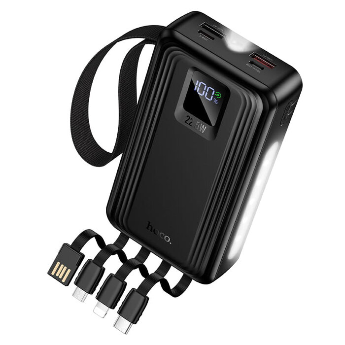 ⁦Hoco J173 Jingyao – סוללת גיבוי 20000mAh עם 4 כבלים מובנים וטעינה מהירה 22.5W + PD20W⁩ – תמונה ⁦6⁩