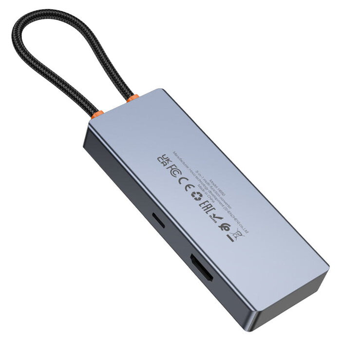 ⁦HOCO HB50 Wow — מתאם USB-C 5-ב-1 (HDMI 4K + PD 100W + 3×USB-A)⁩ – תמונה ⁦6⁩