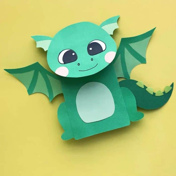 dragon paper bag puppet