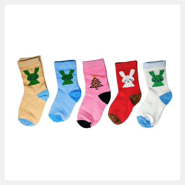 Frame 40 Kids Cotton Socks (Ages 3–8) – Breathable, Soft & Durable Multicolor Socks for Boys & Girls (5 Pairs Pack) - Image 1