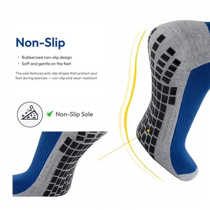 Men’s Football Socks – Thickened Towel Bottom, Non-Slip Rubber Grip (Long Tube) - Image 3