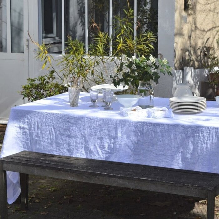 nappe lin bohème blanc craie La Draperie Française