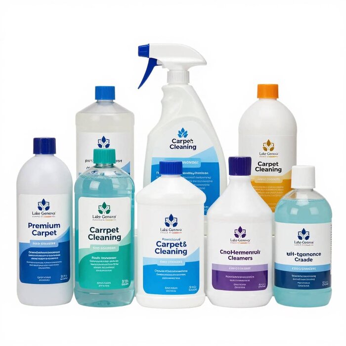 Carpet cleaning products used by Lake Geneva professionals for deep stain removal and freshening.