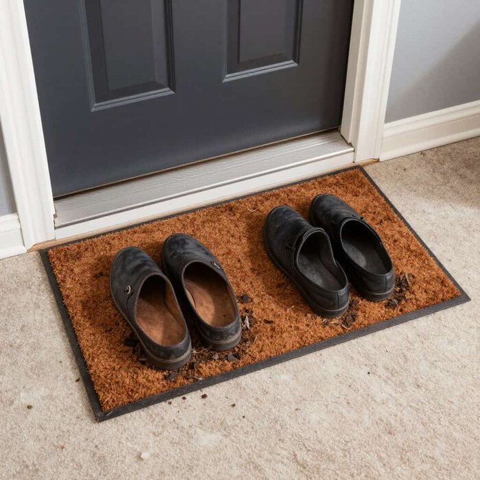 Entryway carpet cleaning with shoe mats in Lake Geneva, WI.