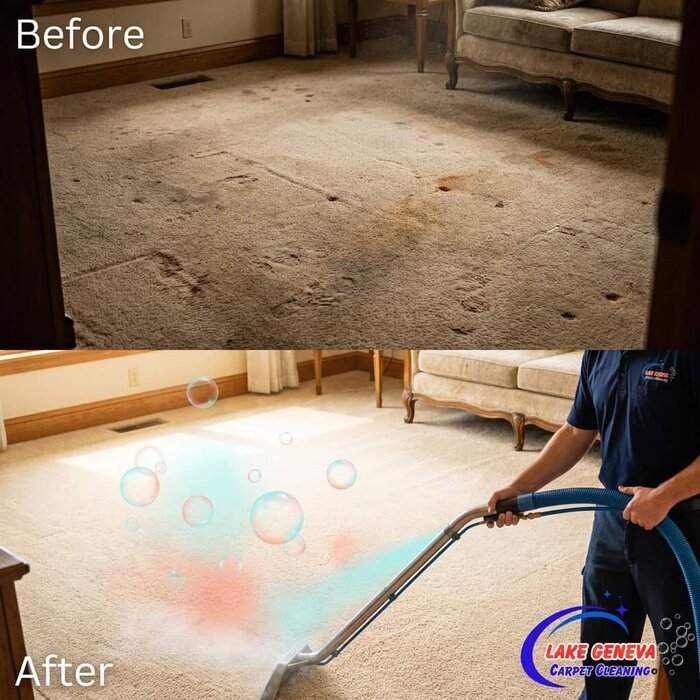 Lake Geneva carpet cleaning service for stain removal and deep cleaning.