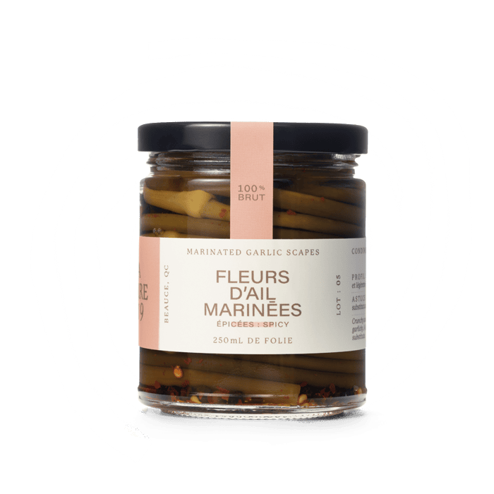 Condiments-La terre du 9-Fleurs d'ail marinées épicées
