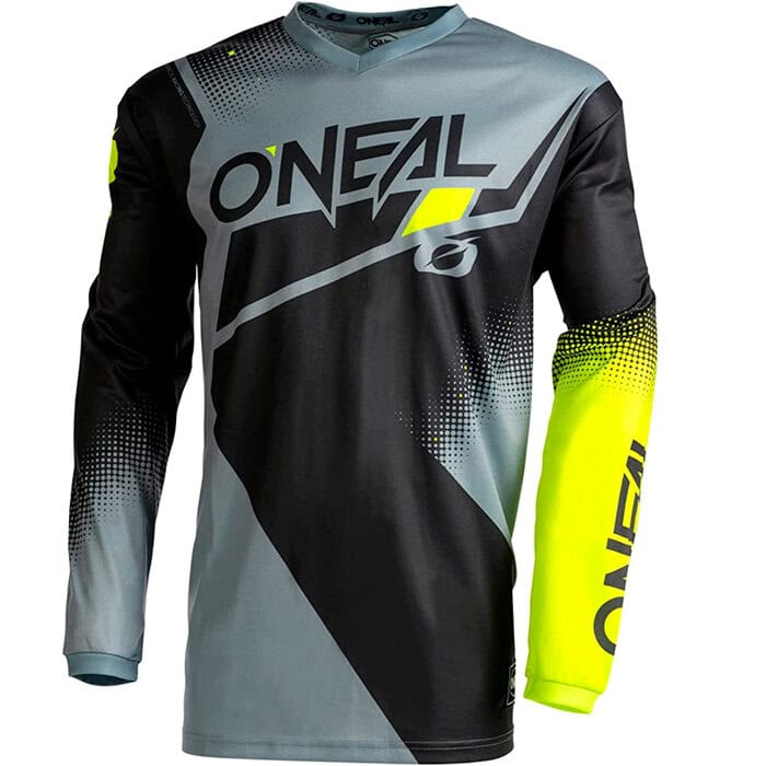 Jersey Element Racewear V.22, Negro/Gris/Amarillo Neón