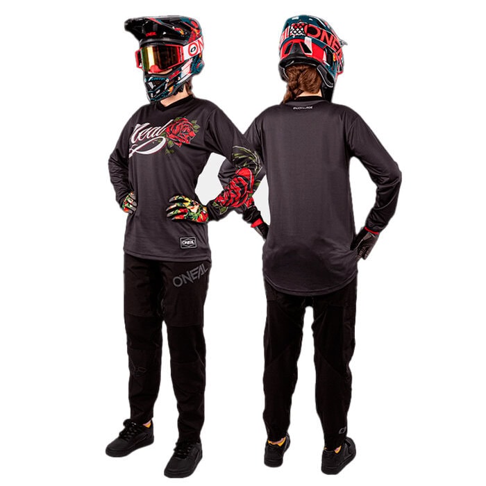 Jersey Element Threat Roses Mujer, Negro/Roj - Imagen 3