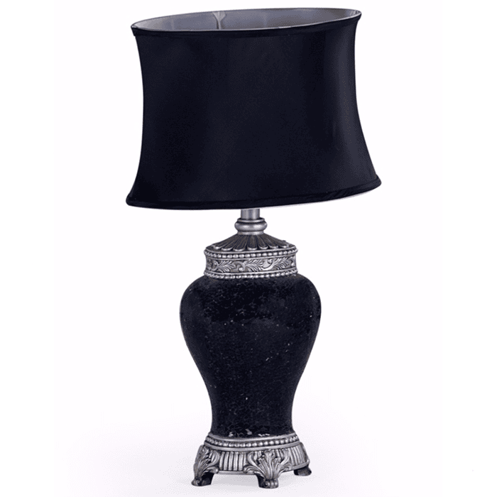 Lamp — MOZAIKI style with black oval lamp shade