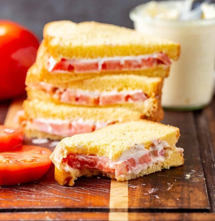 Tomato Sandwich with bite