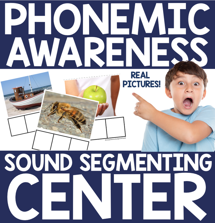 Phonemic Awareness Center - with REAL PICTURES! (2-3 phonemes)