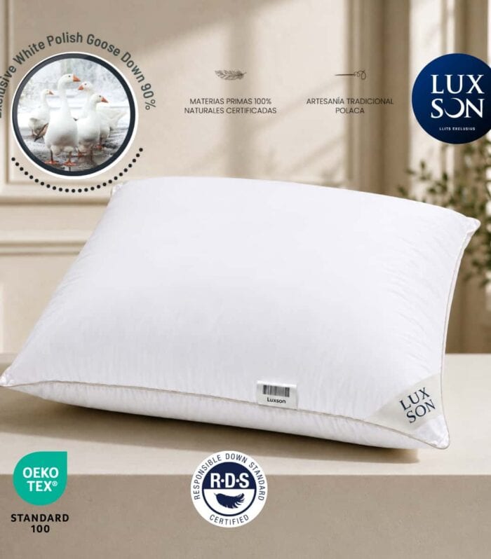 ALMOHADA LUXSON DREAM THREE CHAMBERS HARD GANSO BLANCO EUROPEO
