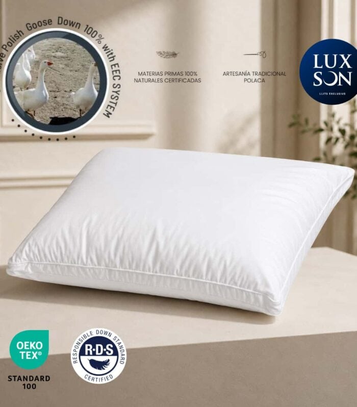 ALMOHADA LUXSON PRESTIGE 100% PLUMÓN DE GANSO BLANCO EUROPEO