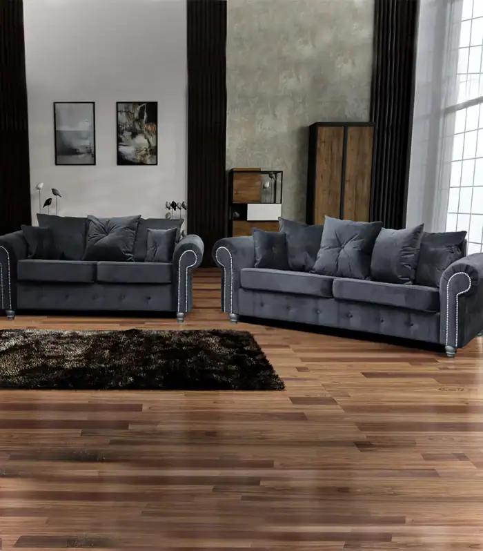 ASHWIN VELVET 3+2 SEATER SOFA and Corner Sofa