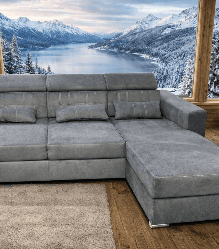 Luca Corner Sofa Storage Bed(Grey)