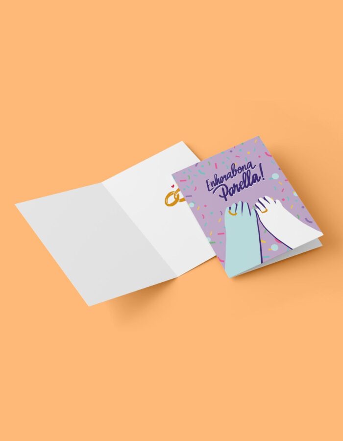 Targeta de felicitació "Enhorabona parella"