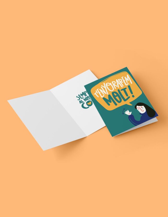 Targeta de felicitació "T'enyorarem molt!"