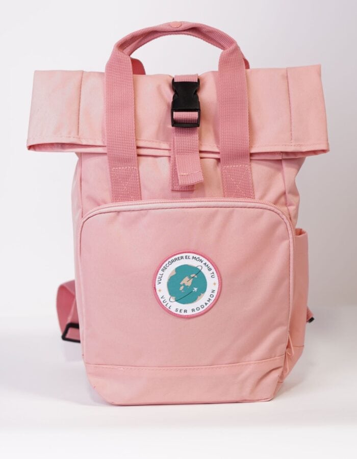 Motxilla rosa "Vull ser rodamon"