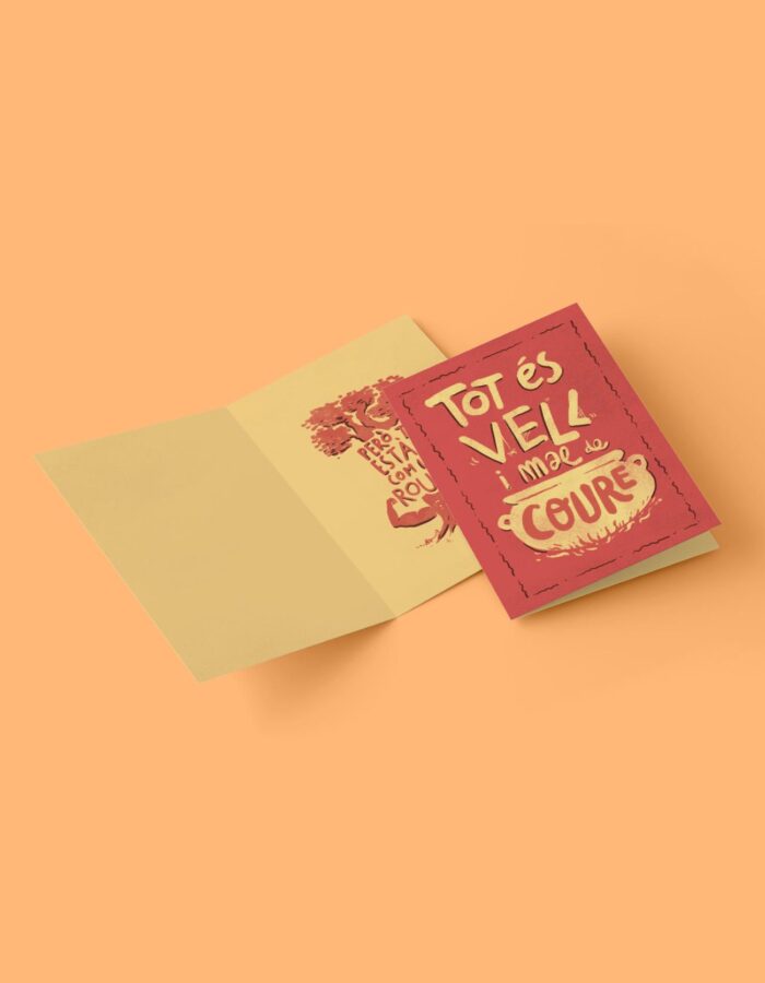 Targeta de felicitació "Tot és vell i mal de coure"