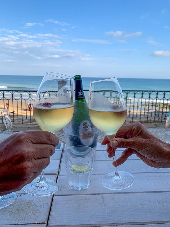 Moving to Portugal: Drinking champagne in Luz Portugal | 40plusstyle.com