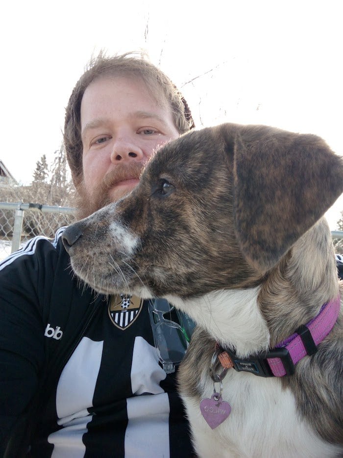 Wilco the Dog and I figuring shit out at the dog park