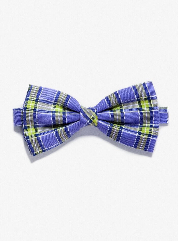 ARVO purple tartan ready-tied flannel Bow tie