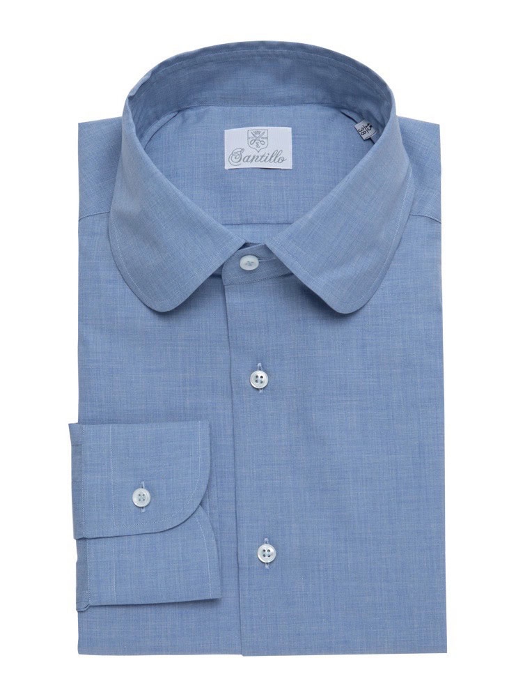 SOLFERINO melange blue cotton shirt