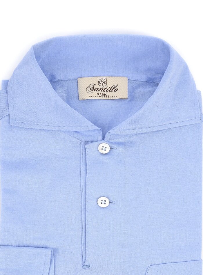 PANATTA Sky blue Filo di Scozia radici patrimonio 1970 polo - Image 2