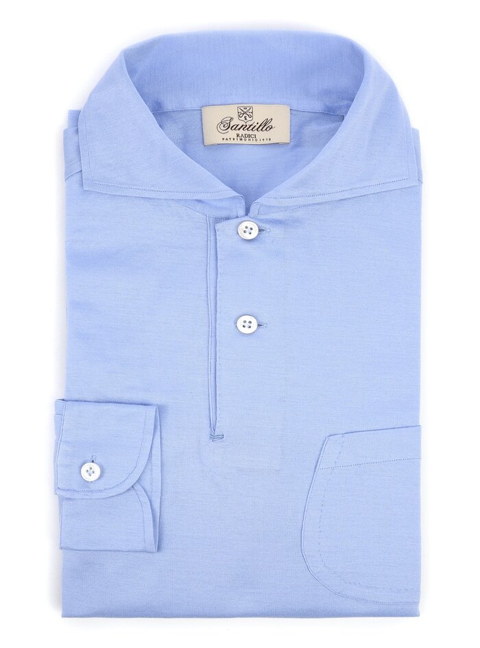 PANATTA Sky blue Filo di Scozia radici patrimonio 1970 polo