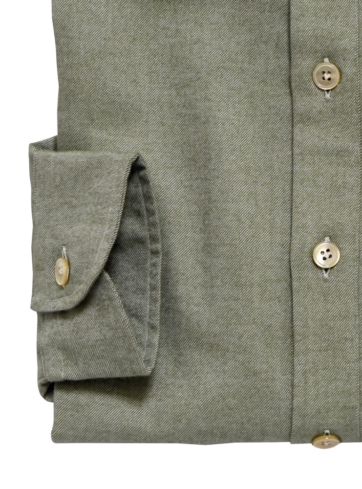 STILARO sage flannel radici patrimonio1970 half-placket shirt - Image 3