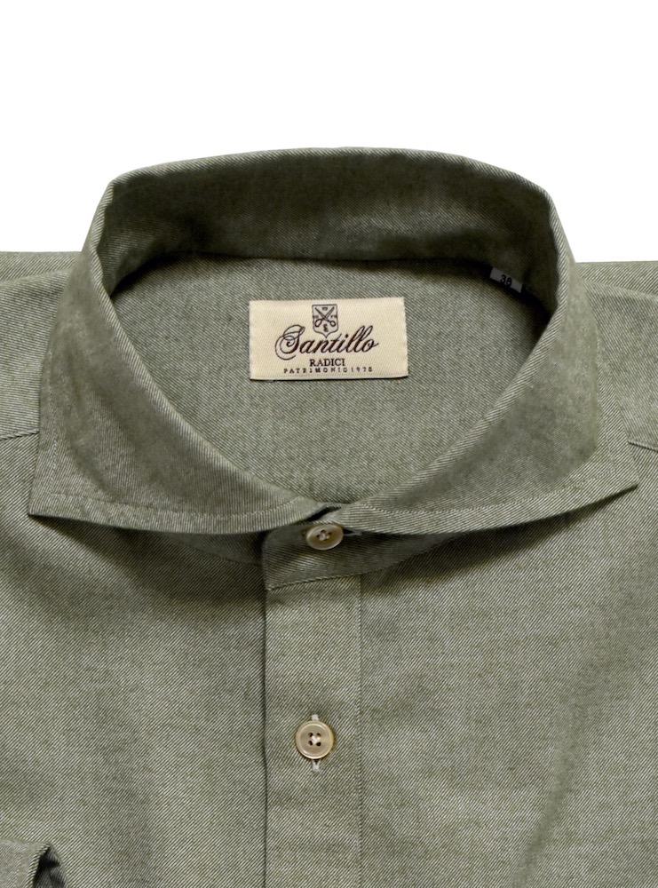 STILARO sage flannel radici patrimonio1970 half-placket shirt - Image 2