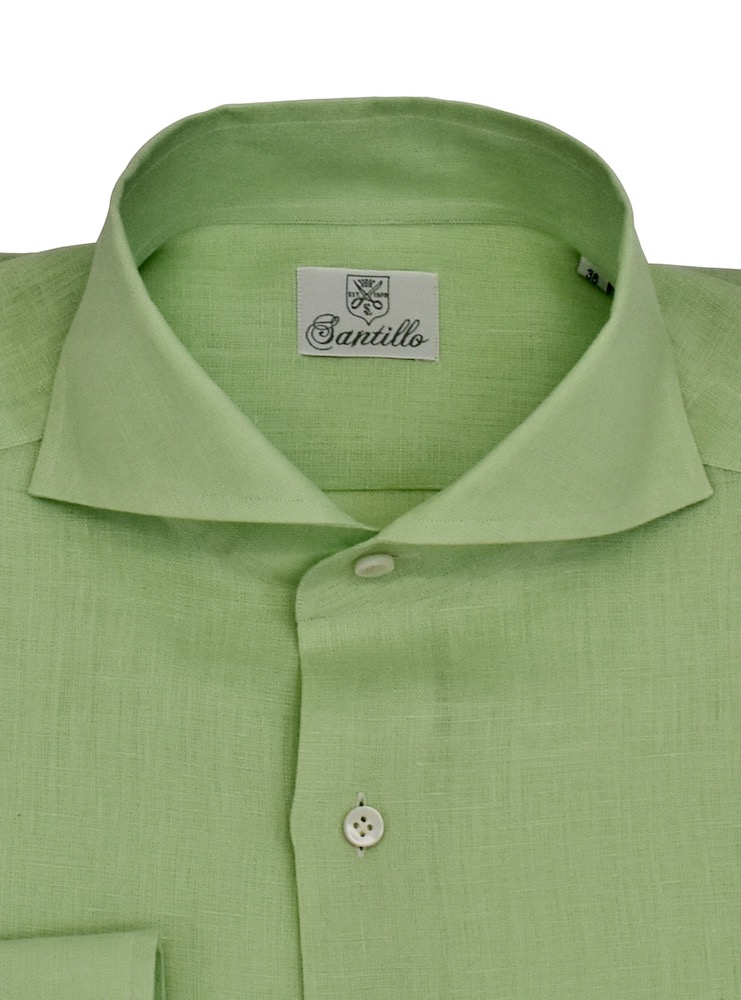 Our PIAZZETTA A CAPRI lime 100% linen shirt.