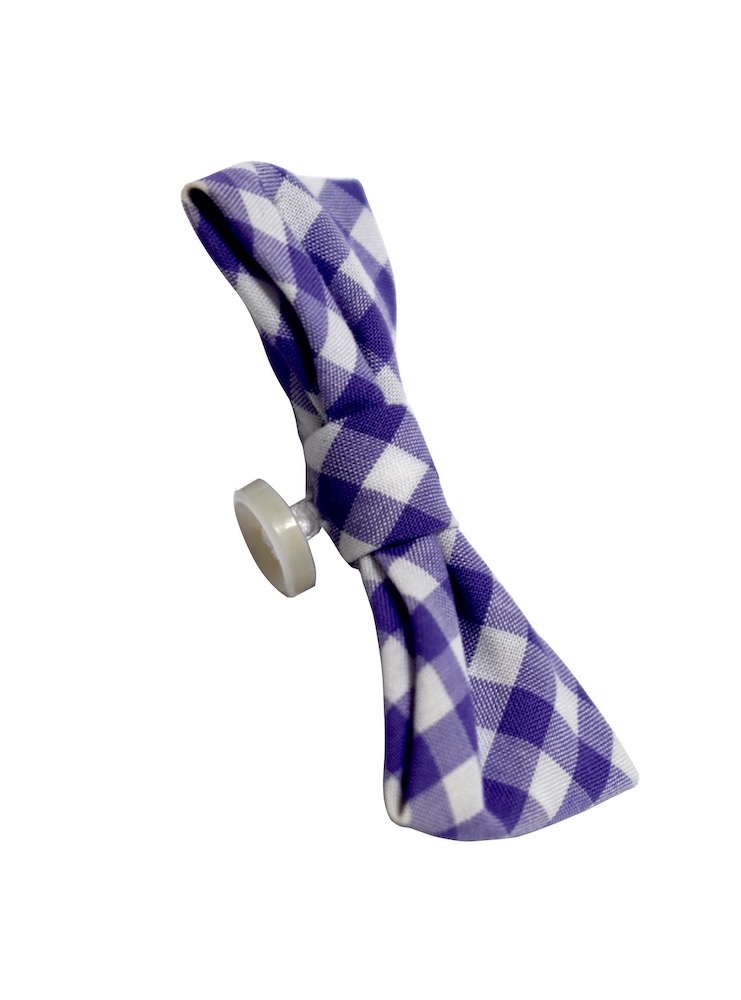 CRAVATTINO LAPEL PIN purple gingham - Image 3