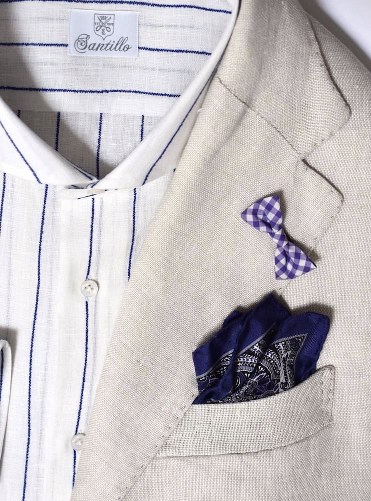 CRAVATTINO LAPEL PIN purple gingham