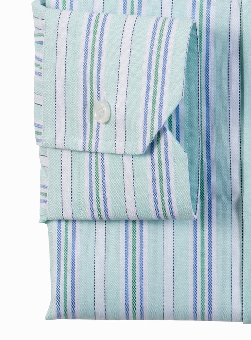 DAILY COLOR CREDIT light mint striped oxford cotton shirt - Image 3