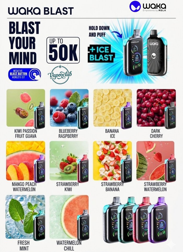 Waka Blast 50k Puffs Disposable Vape 50mg