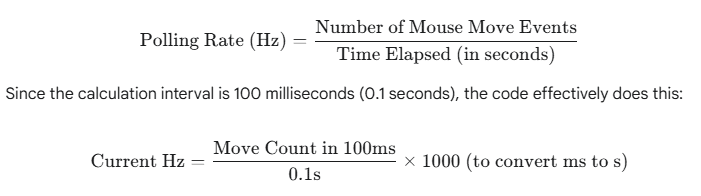 Calculating the Polling Rate (Hz)