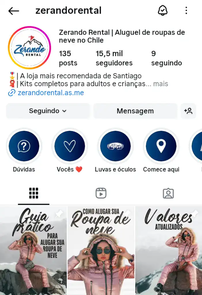 Instagram Zerando Rental