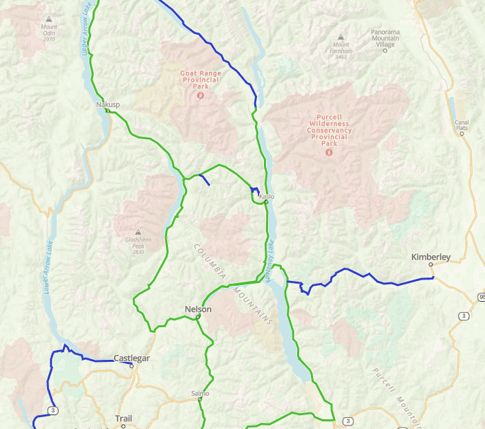 map of kootenay lake tourism motorcycle routes