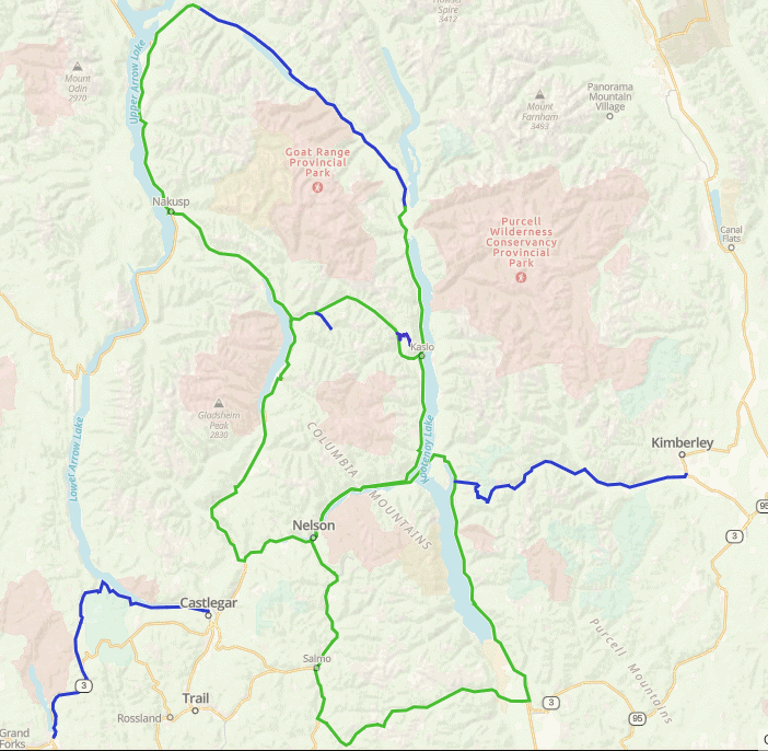 map of kootenay lake tourism motorcycle routes