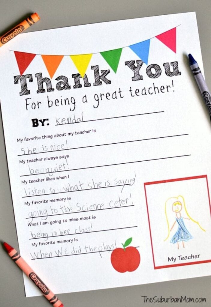 teacher appreciation worksheet