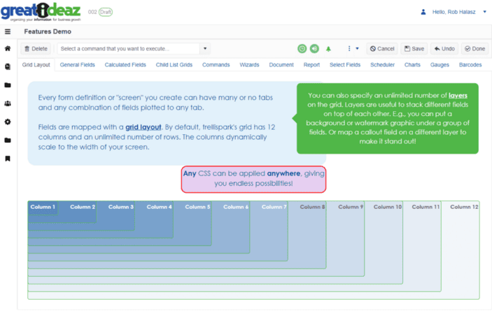 trellispark screenshot displaying visual representation of grid layout and layers