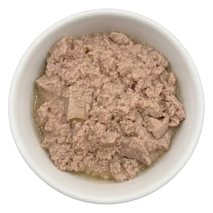 Paté Zen monoproteico de pavo para perros servido en un bol, textura del producto
