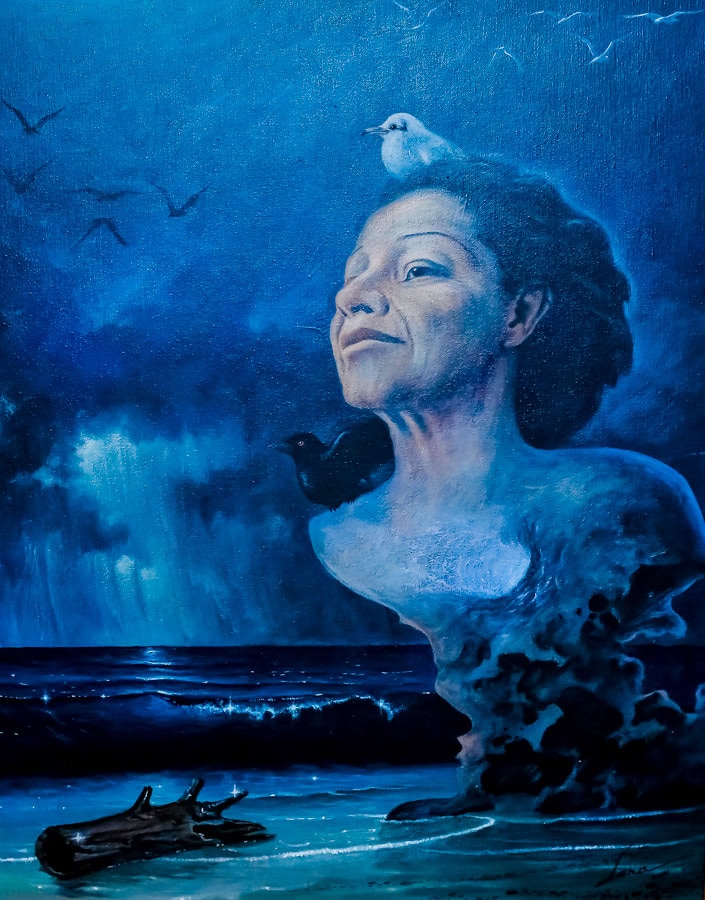 Réplicas fotográfica de una de las obras hechas por algunos pintores hondureños cuyos originales se encuentran en el museo Clementina Suárez en Tegucigalpa